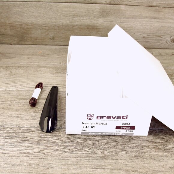 $880 Neiman Marcus GRAVATI Women's 7 M Deerskin Boot 2094 * add $15 new Trees - Picture 13 of 16